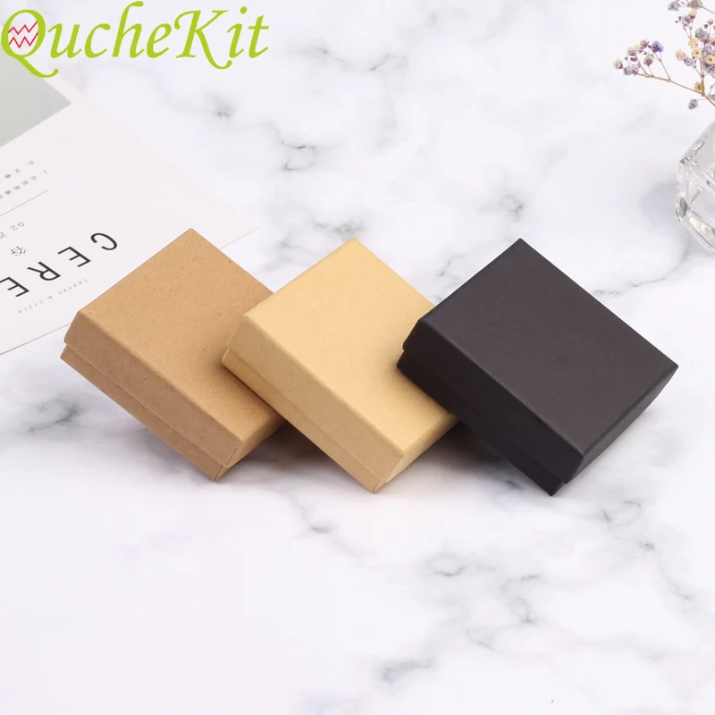 Body Jewelry Display - 12pcs Kraft Jewelry Box With Sponge
