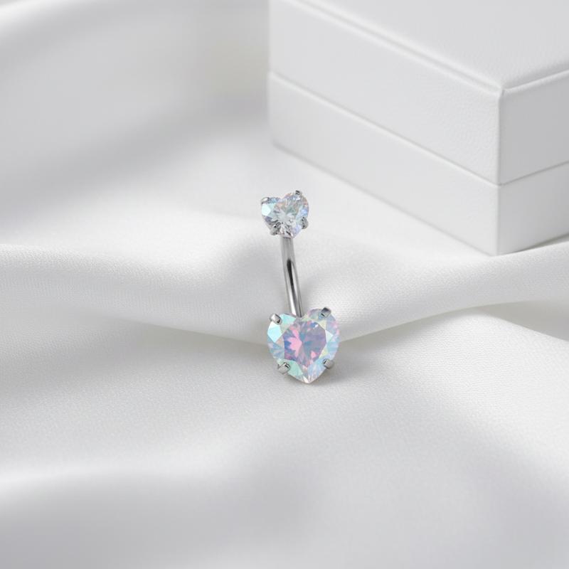Body Jewelry Tunnels - Stainless Steel Crystal Belly Button Rings