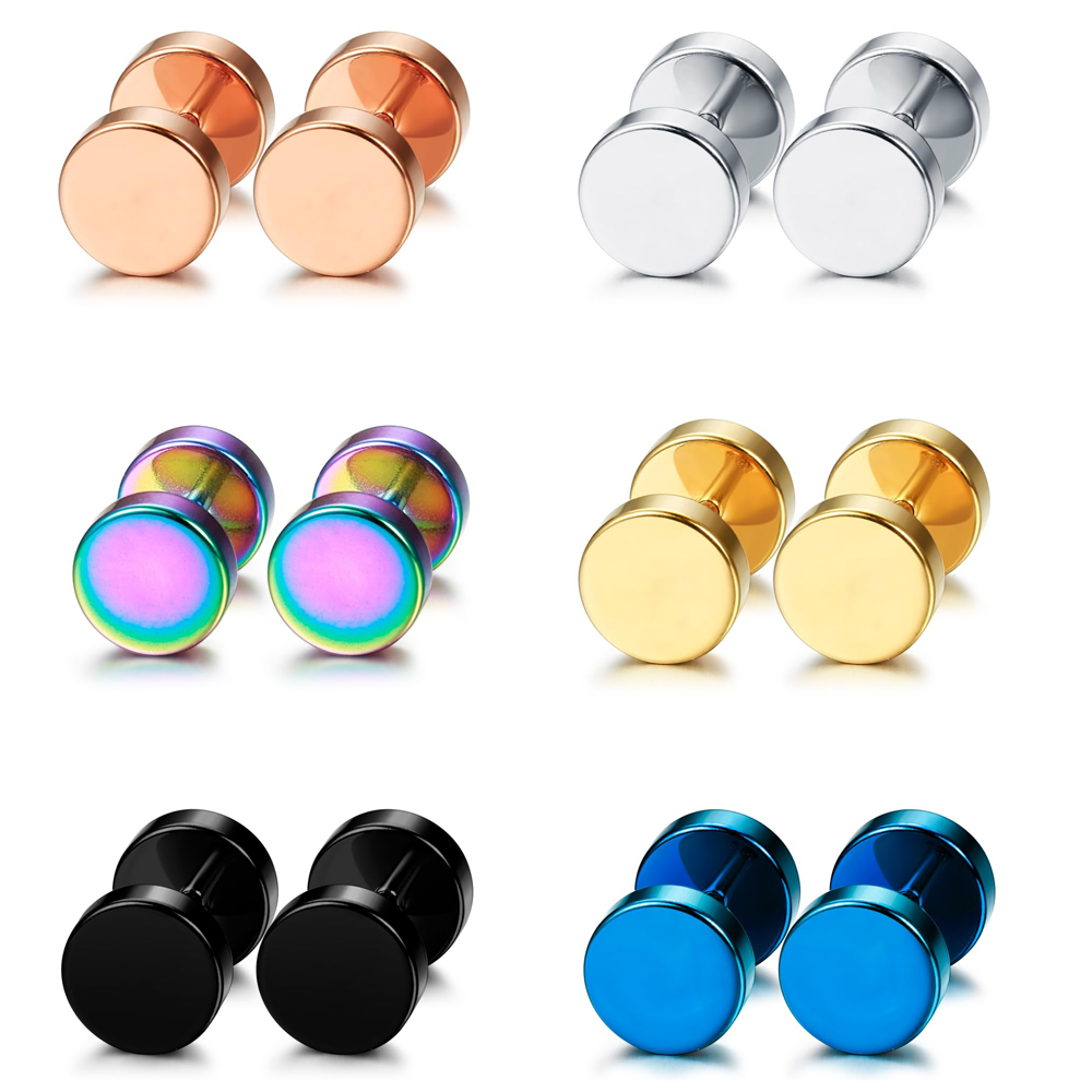 Body Jewelry Tunnels - 1 Pair/6 Pairs Stainless Steel Stud