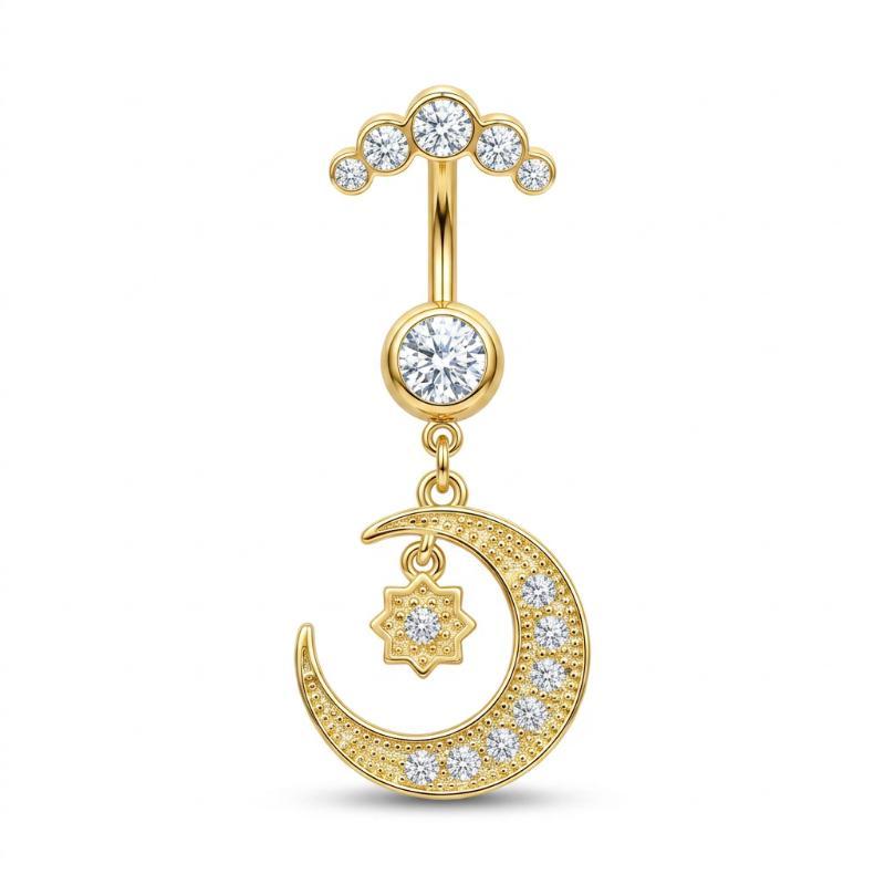 5 Pcs Fashion Rhinestones Bell - Body Jewelry Tunnels ulasan dan harga