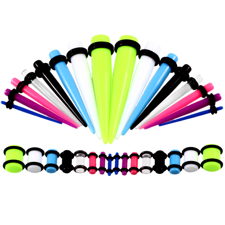 36pcs/lot Acrylic Ear Gauge Ta - Body Jewelry Tunnels ulasan dan harga