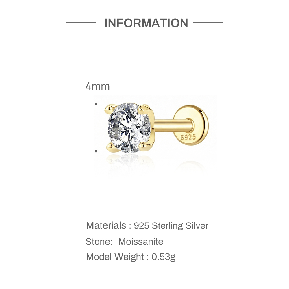 Aide 925 Sterling Silver Moiss - Body Jewelry Labret ulasan dan harga