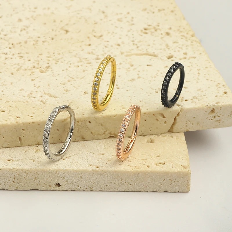 16G Clear CZ Nose Ring Hoop 31 - Body Jewelry Cartilage Earrings ulasan dan harga