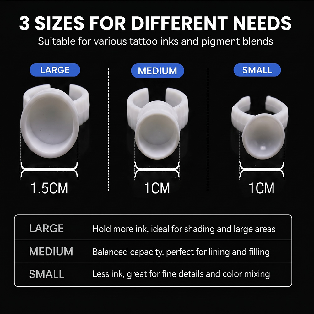 Tattoo Ink Ring Cups Disposabl - Body Jewelry Tattoo ulasan dan harga