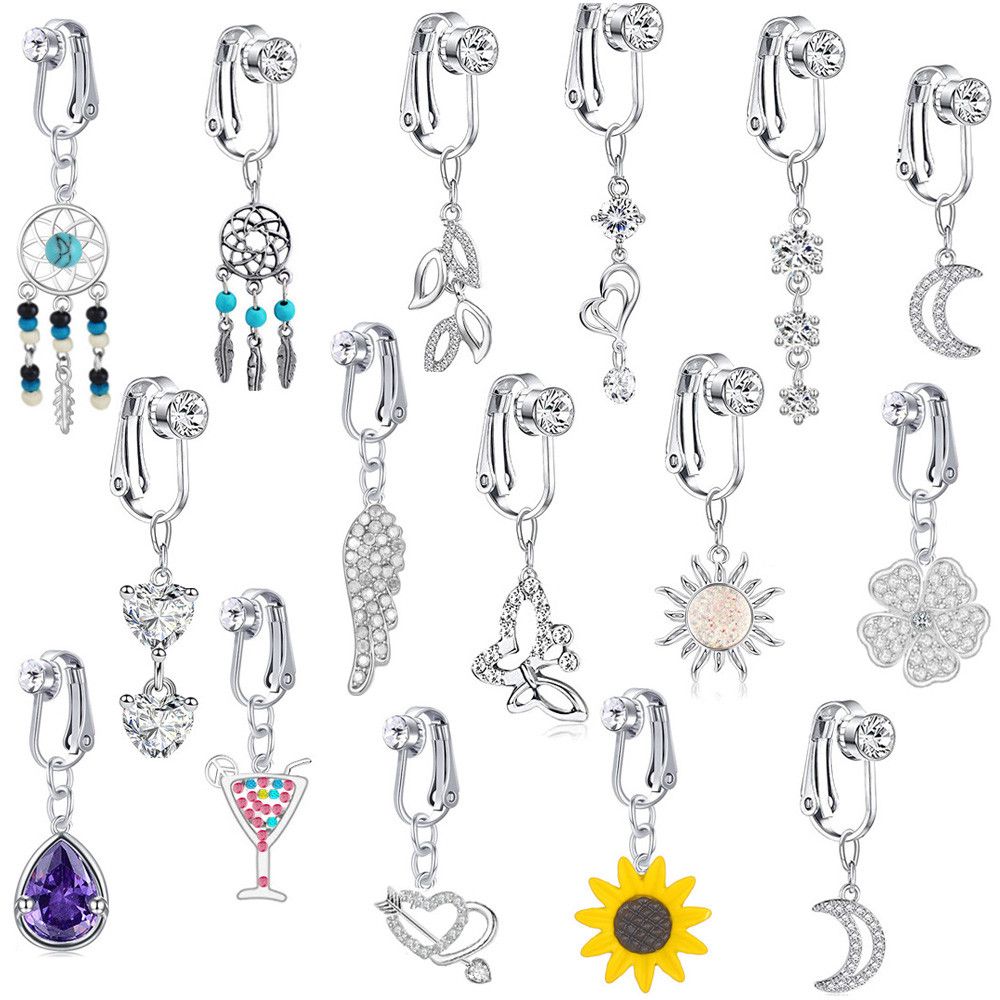 Faux Fake Belly Butterfly Fake - Body Jewelry Cartilage Earrings ulasan dan harga