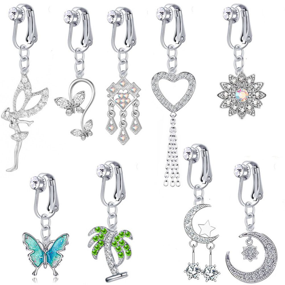 Faux Fake Belly Butterfly Fake - Body Jewelry Cartilage Earrings ulasan dan harga