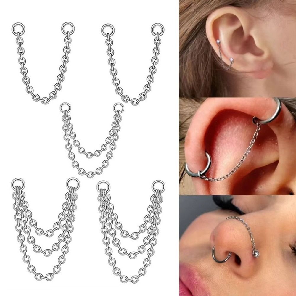 Fashion Titanium Nose Chain Do - Body Jewelry Labret ulasan dan harga