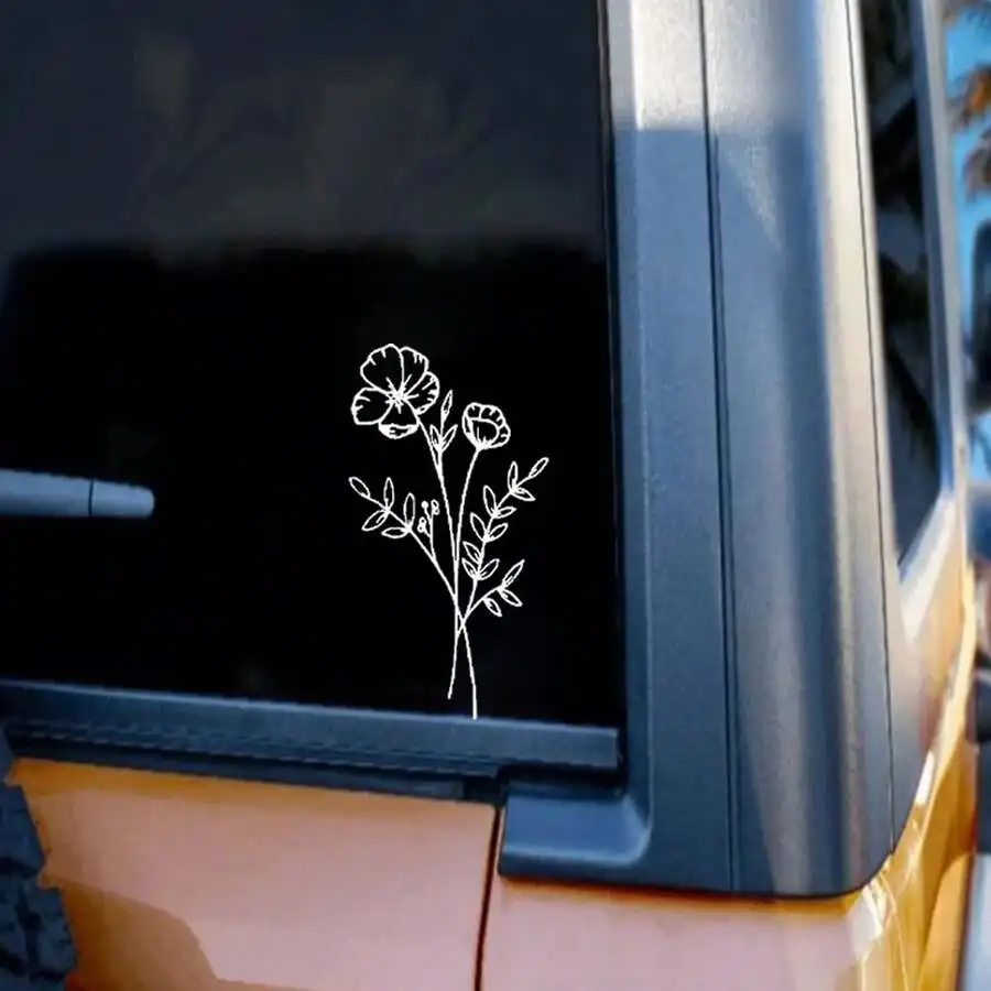 1pc Wild Flower Car Sticker, S - Body Jewelry Labret ulasan dan harga