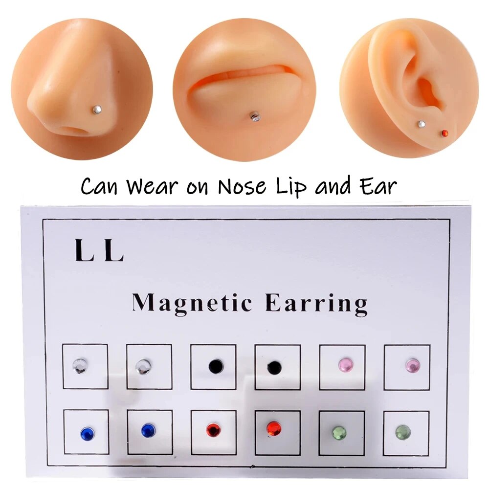 12PCS/Card Fake Cheater Non Pi - Body Jewelry Cartilage Earrings ulasan dan harga