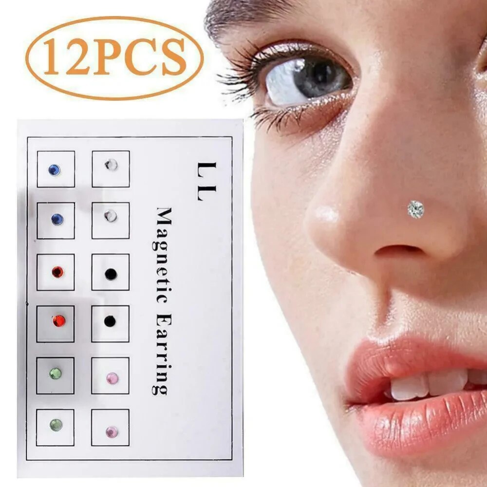 12PCS/Card Fake Cheater Non Pi - Body Jewelry Cartilage Earrings ulasan dan harga