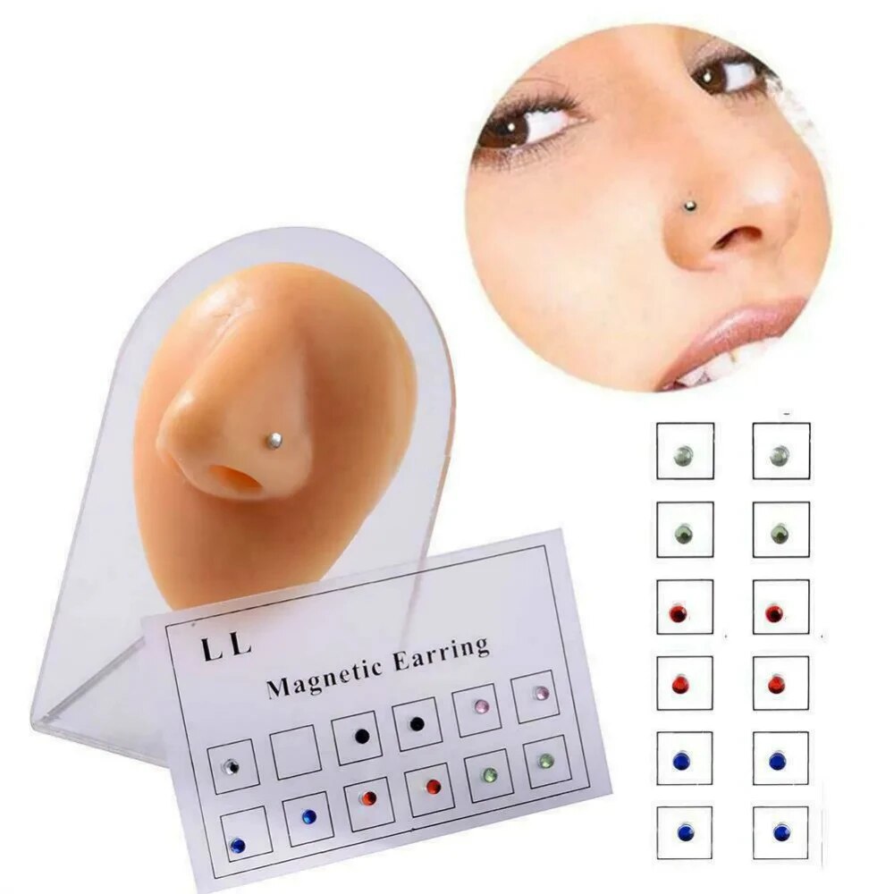 12PCS/Card Fake Cheater Non Pi - Body Jewelry Cartilage Earrings ulasan dan harga