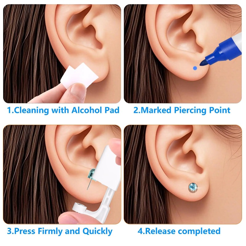 Disposable Sterile Ear Piercin - Body Jewelry Cartilage Earrings ulasan dan harga