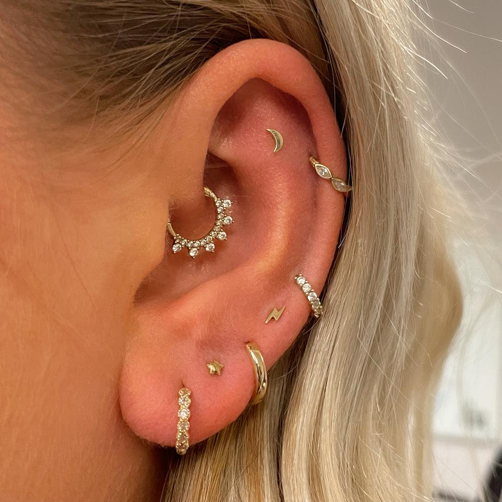 1PC Star Moon Lightning Zircon - Body Jewelry Cartilage Earrings ulasan dan harga