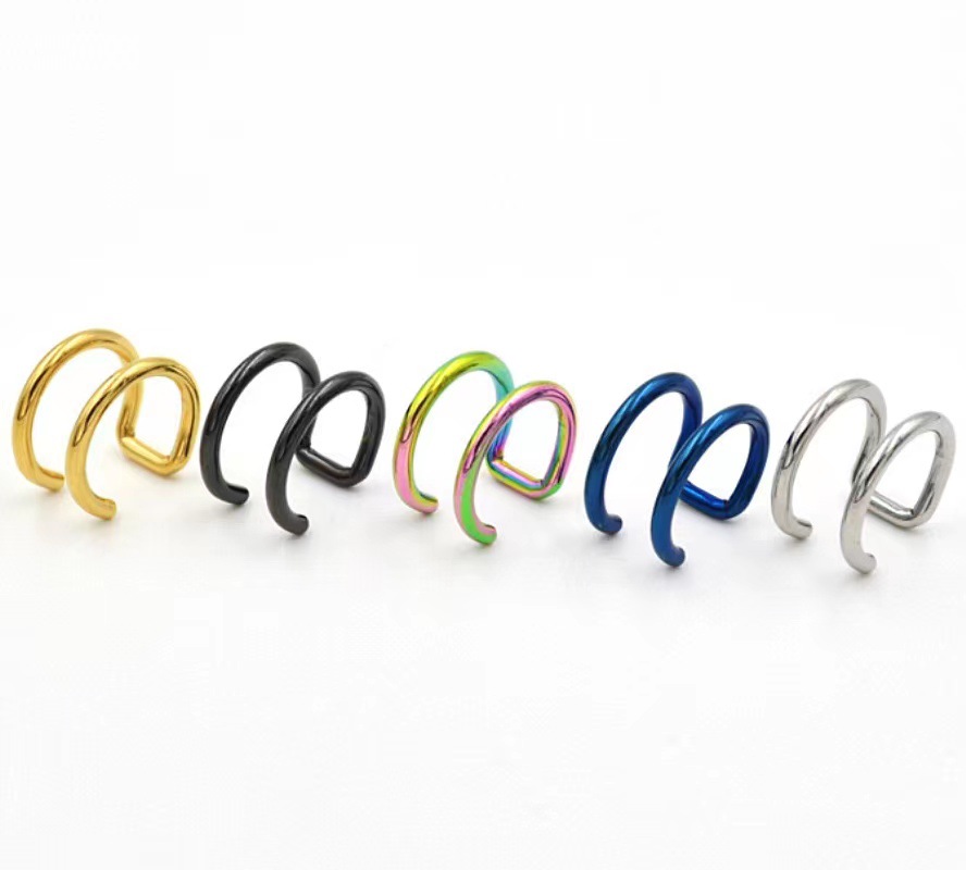 2Pcs 316L Stainless Steel Clip - Body Jewelry Cartilage Earrings ulasan dan harga