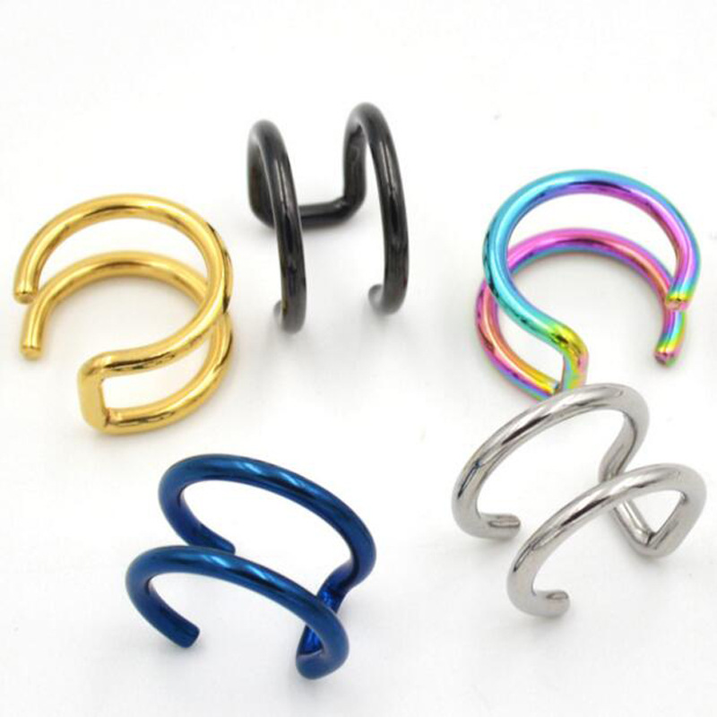 2Pcs 316L Stainless Steel Clip - Body Jewelry Cartilage Earrings ulasan dan harga