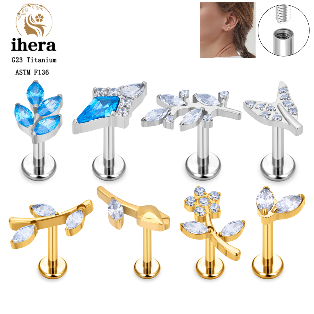 Flower Leaf Pattern Piercing E - Body Jewelry Labret ulasan dan harga