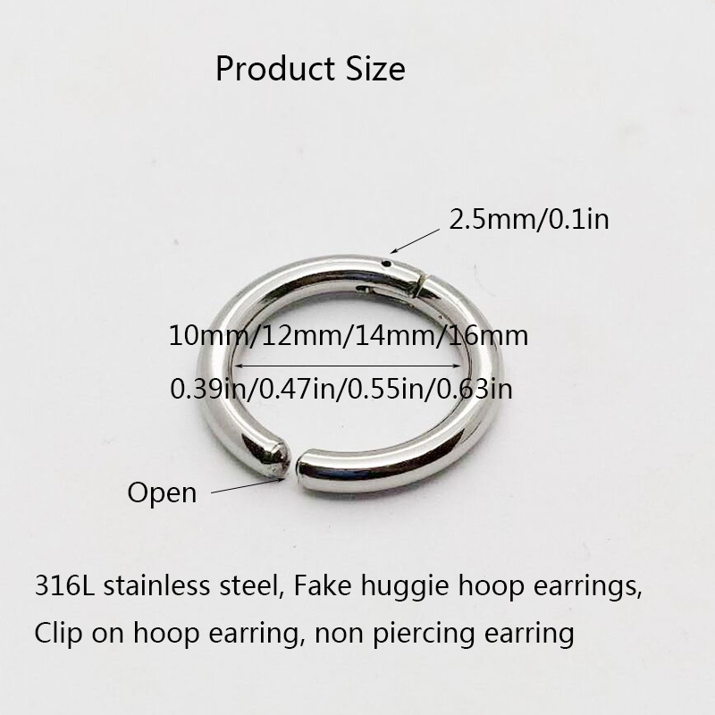 2/6Pcs Fake Huggie Hoop Earrin - Body Jewelry Tunnels ulasan dan harga