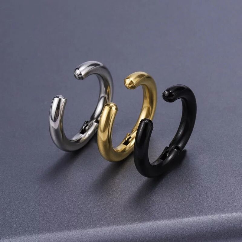 2/6Pcs Fake Huggie Hoop Earrin - Body Jewelry Tunnels ulasan dan harga