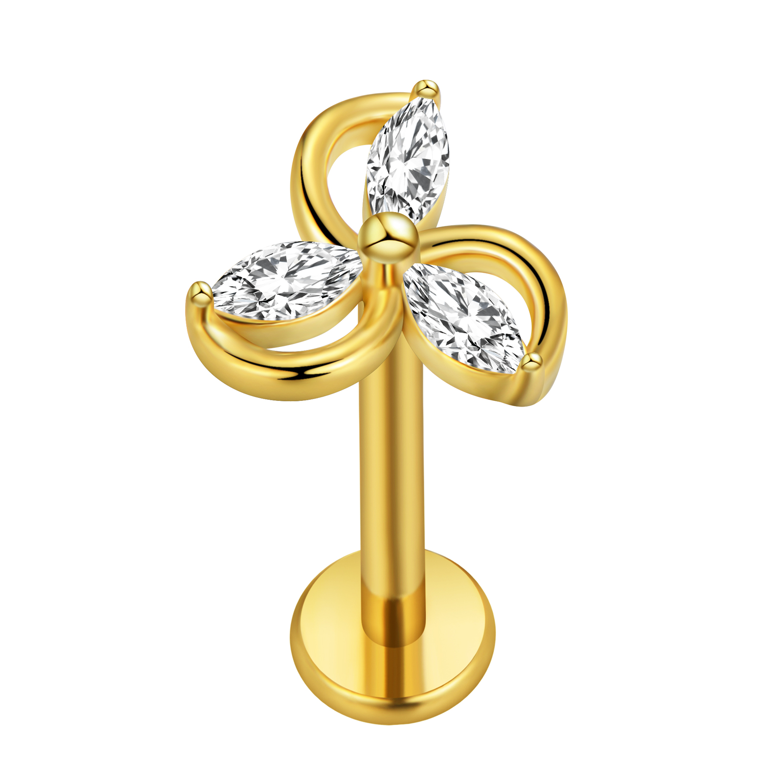 Maple Leaf Labret Piercing Sta - Body Jewelry Cartilage Earrings ulasan dan harga