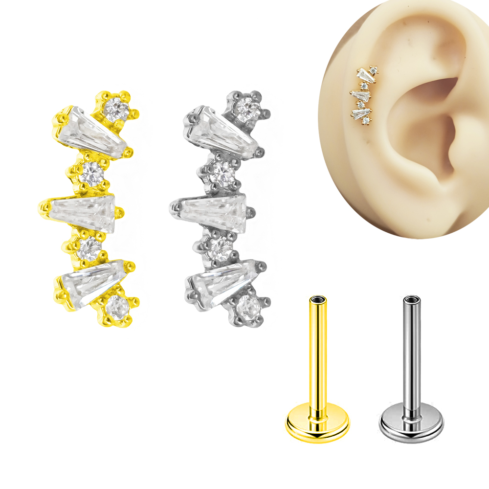 Internal Threaded Cubic Zircon - Body Jewelry Labret ulasan dan harga