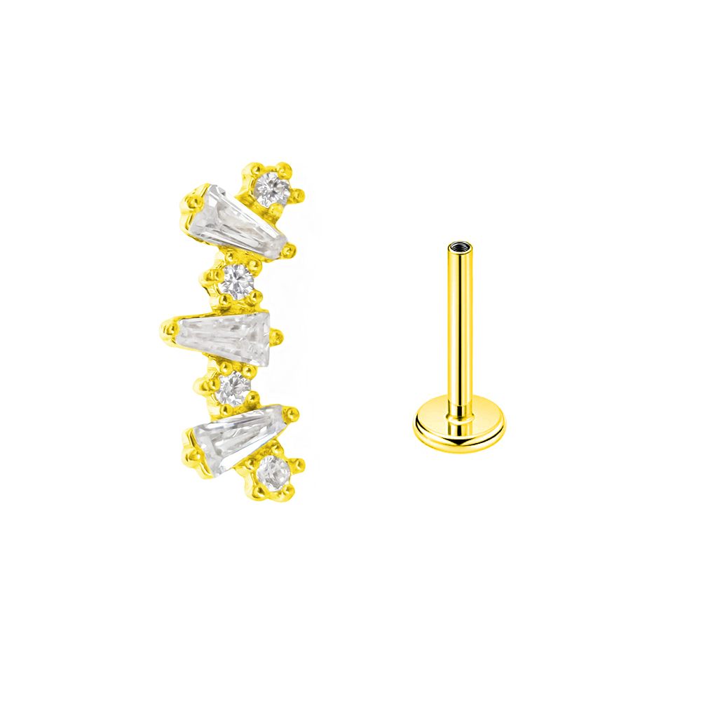 Internal Threaded Cubic Zircon - Body Jewelry Labret ulasan dan harga