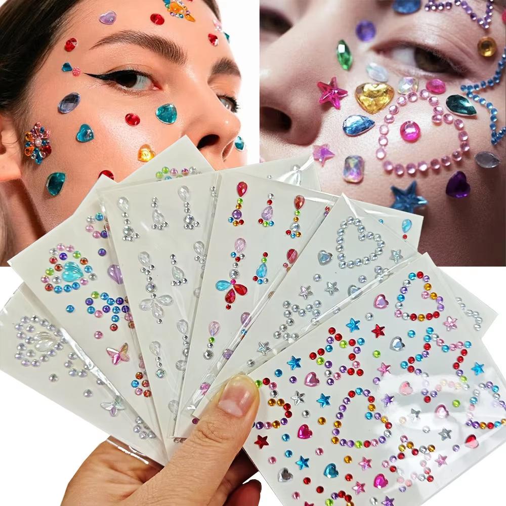 1 Sheet Colorful Bow/Star/Hear - Body Jewelry Tattoo ulasan dan harga