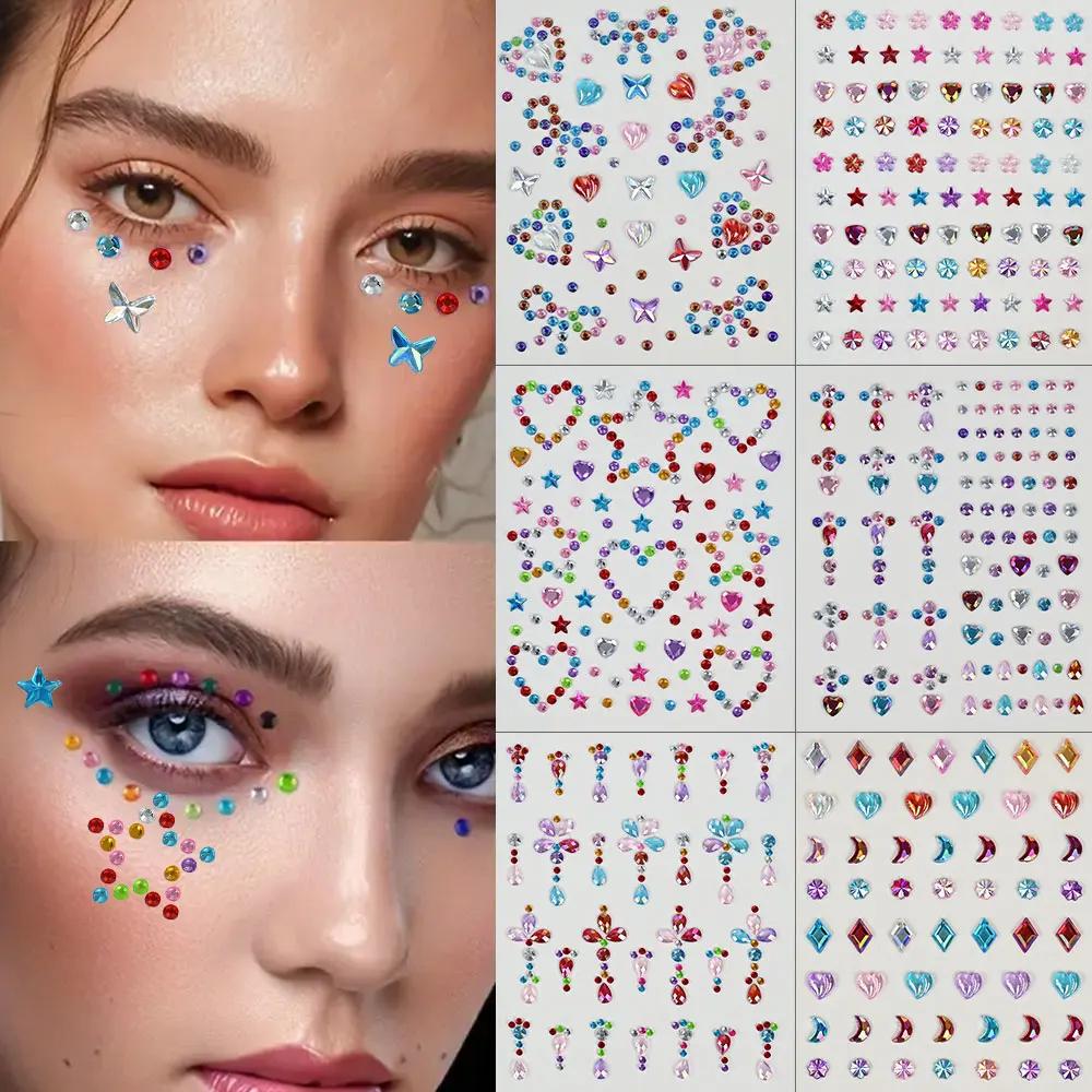 1 Sheet Colorful Bow/Star/Hear - Body Jewelry Tattoo ulasan dan harga