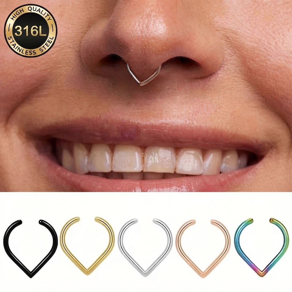 5Pcs Stainless Steel Fake Nose - Body Jewelry Cartilage Earrings ulasan dan harga