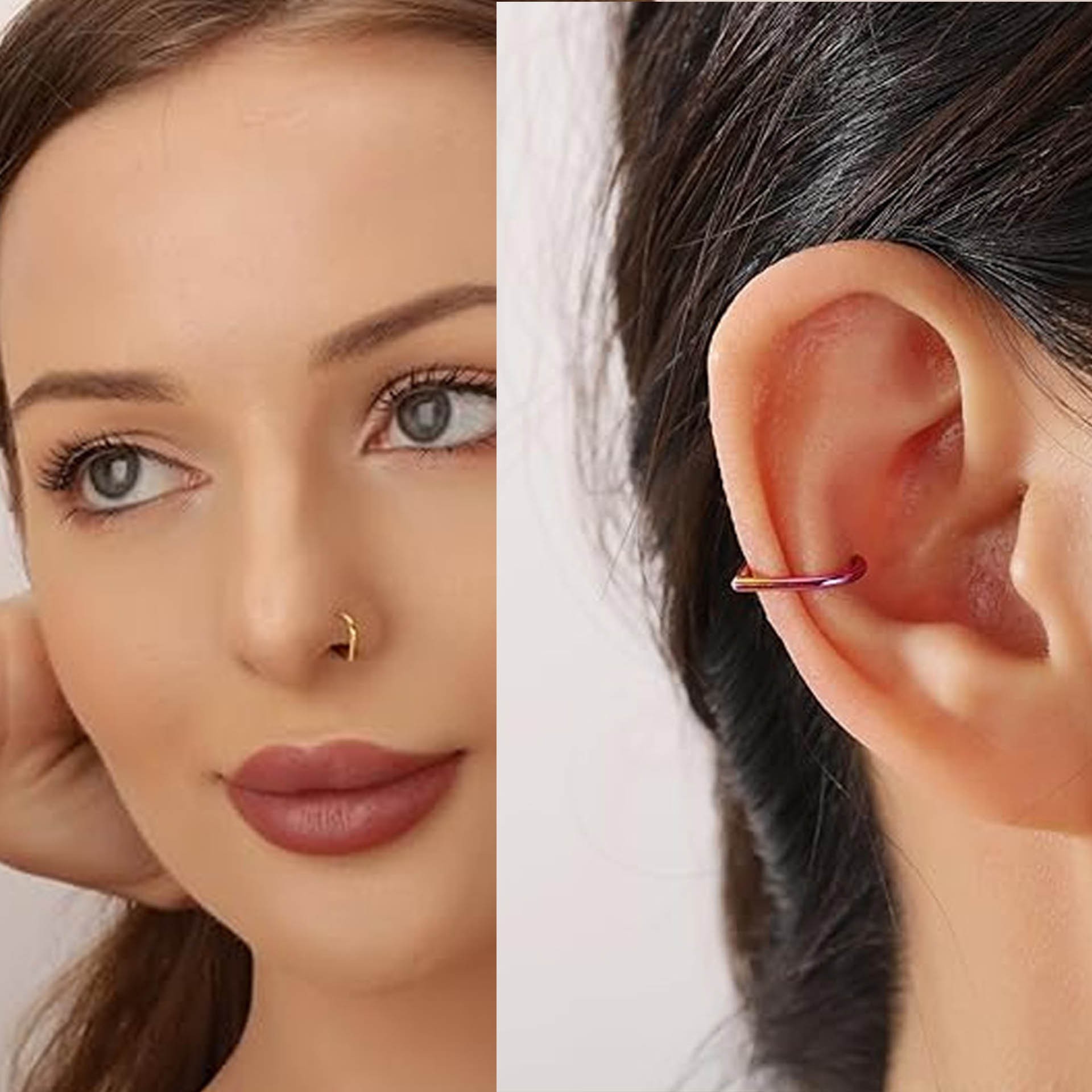 5Pcs Stainless Steel Fake Nose - Body Jewelry Cartilage Earrings ulasan dan harga