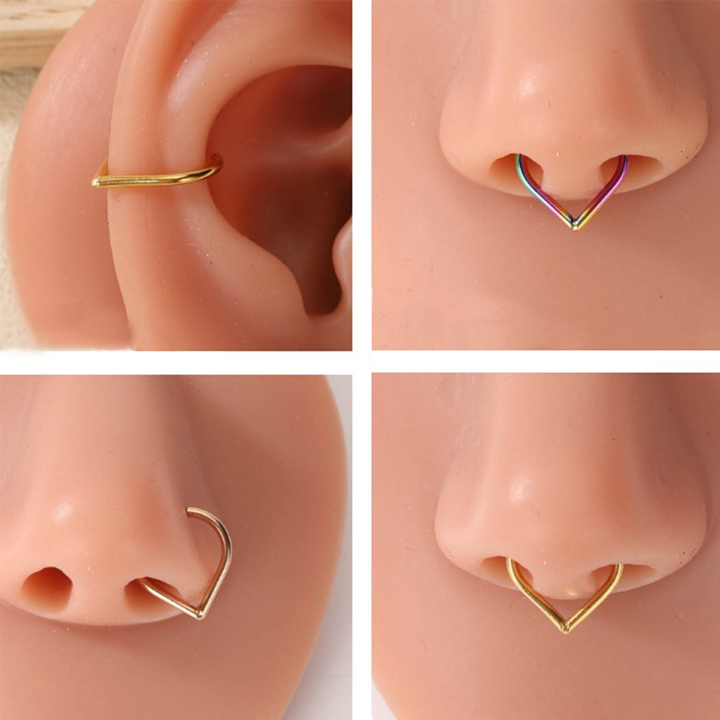 5Pcs Stainless Steel Fake Nose - Body Jewelry Cartilage Earrings ulasan dan harga