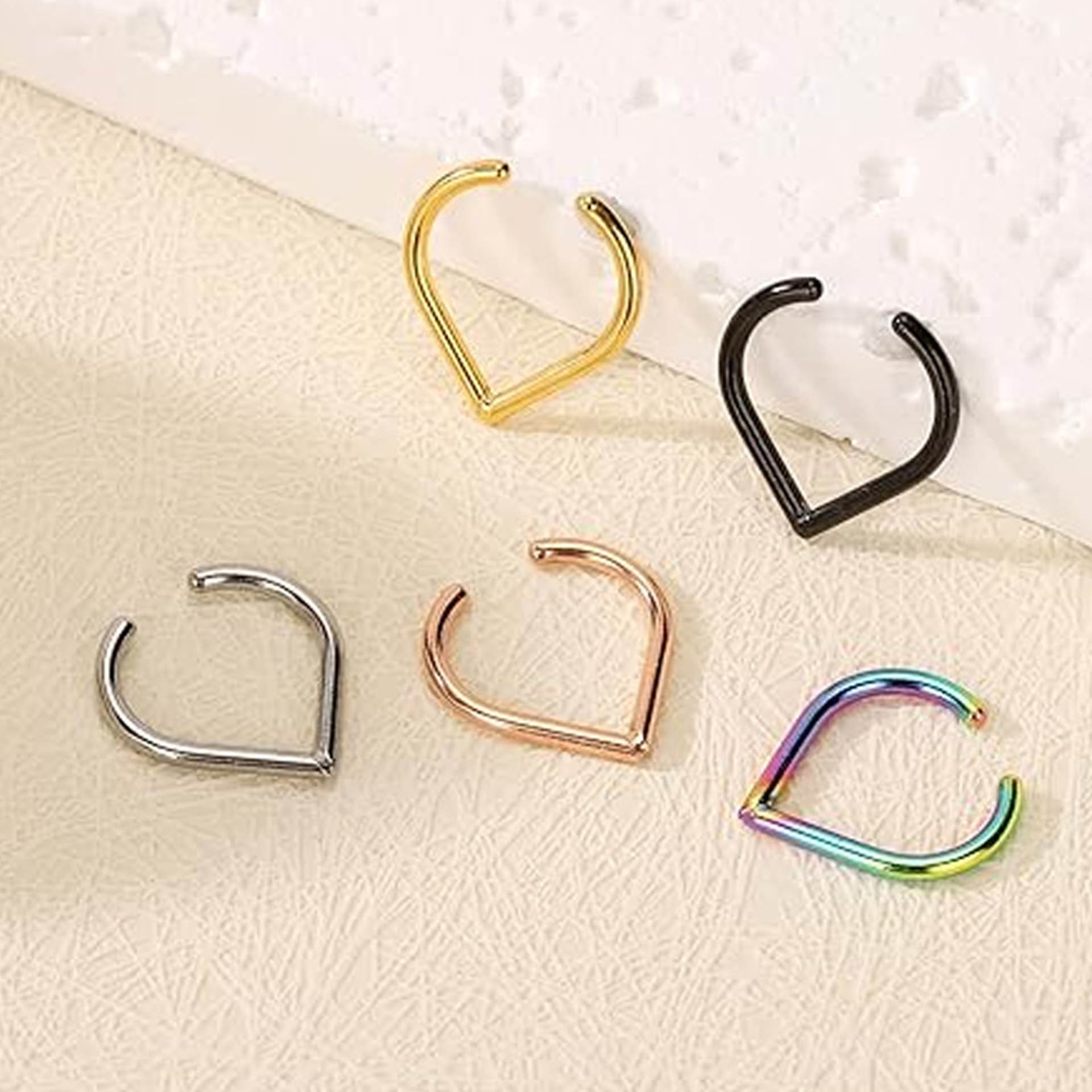5Pcs Stainless Steel Fake Nose - Body Jewelry Cartilage Earrings ulasan dan harga
