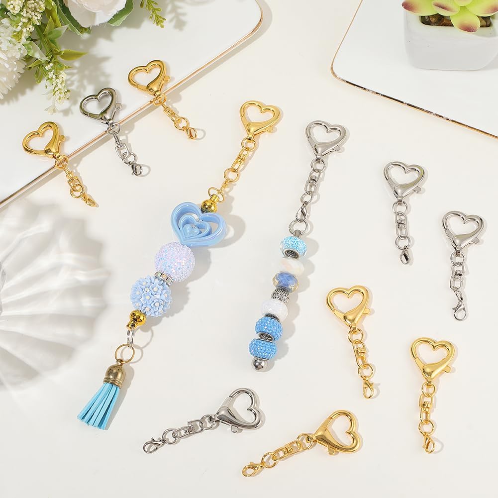 5/15/30Pcs Heart Shaped Swivel - Body Jewelry Diy ulasan dan harga