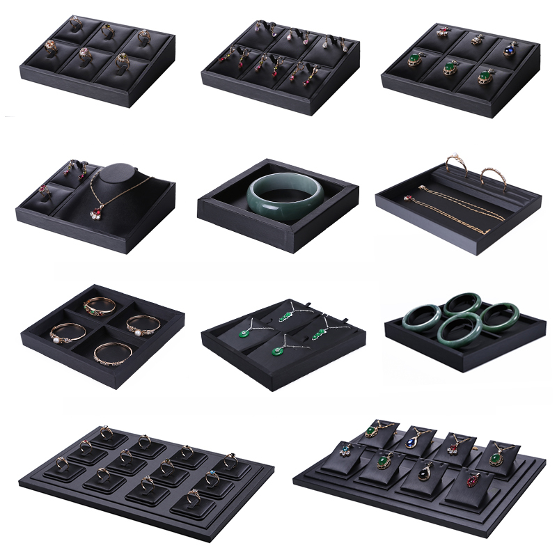 Superior Black PU Leather Ring - Body Jewelry Display ulasan dan harga