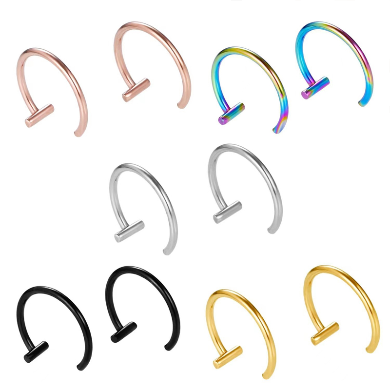 18G Surgical Steel Lip Ring Ha - Body Jewelry Cartilage Earrings ulasan dan harga