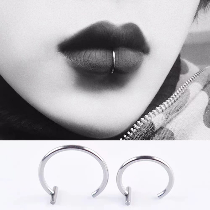 18G Surgical Steel Lip Ring Ha - Body Jewelry Cartilage Earrings ulasan dan harga