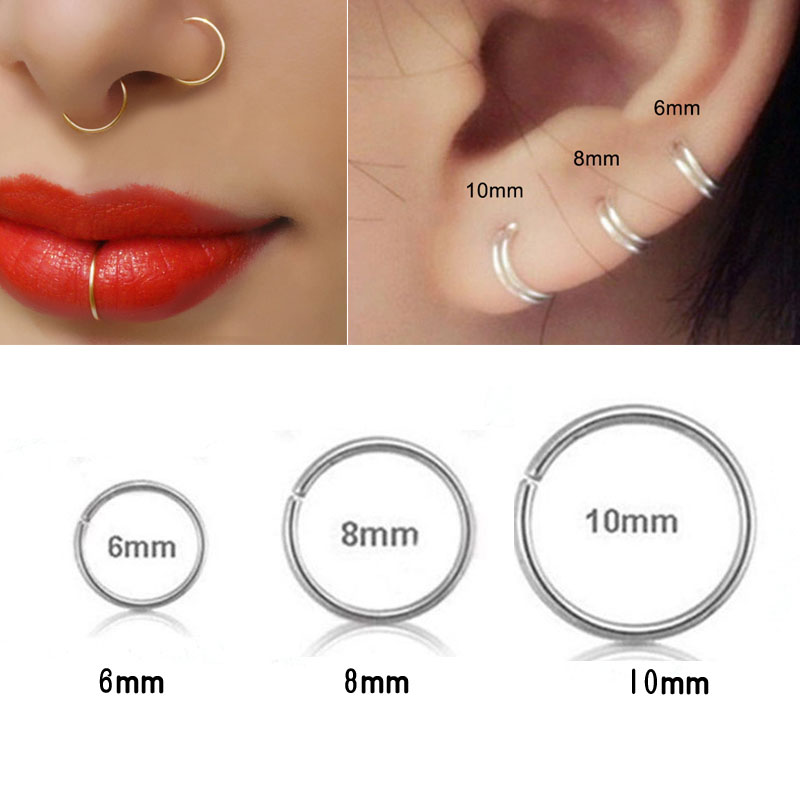 925 silver nose ring lip ring  - Body Jewelry Cartilage Earrings ulasan dan harga