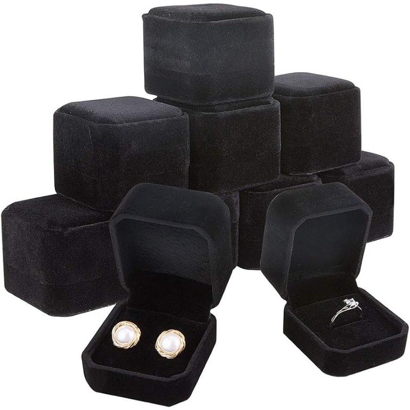 10 Pack Velvet Ring Box Earrin - Body Jewelry Display ulasan dan harga