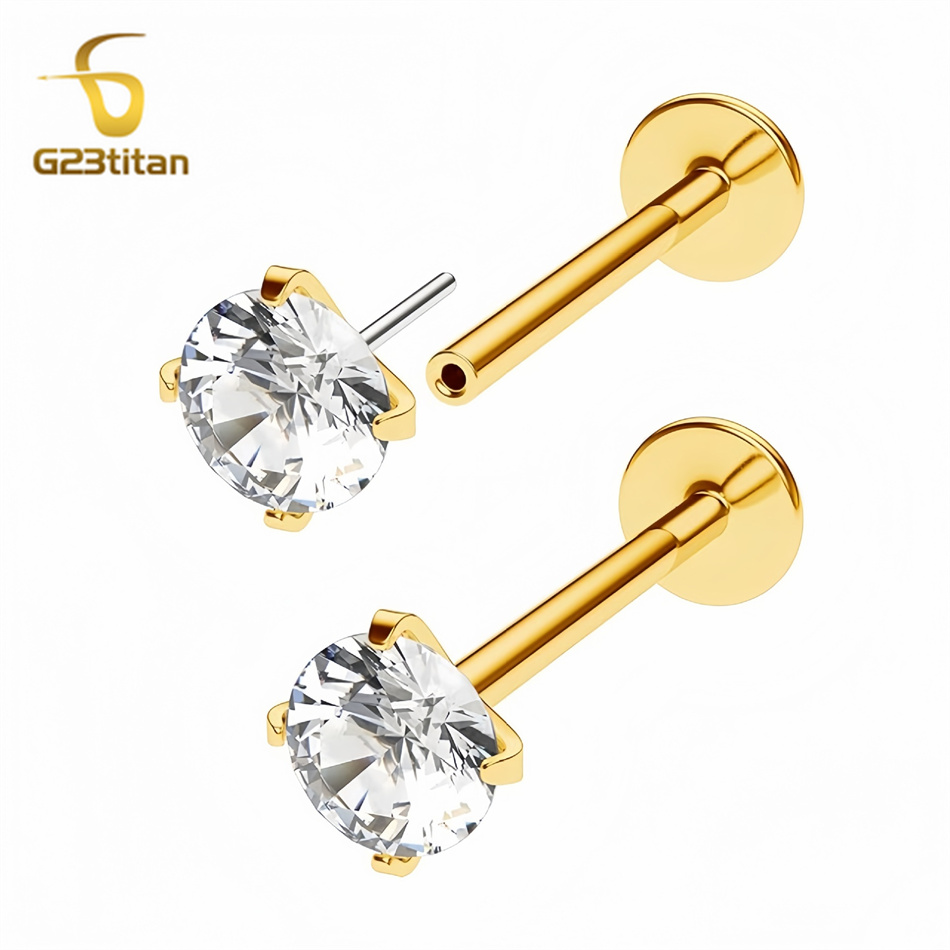 2pc G23 Titanium Push In Earri - Body Jewelry Labret ulasan dan harga