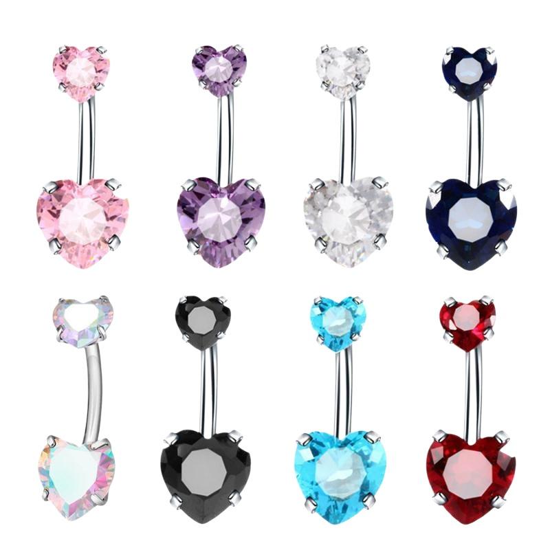 Shiny Heart Design Belly Butto - Body Jewelry Tunnels ulasan dan harga