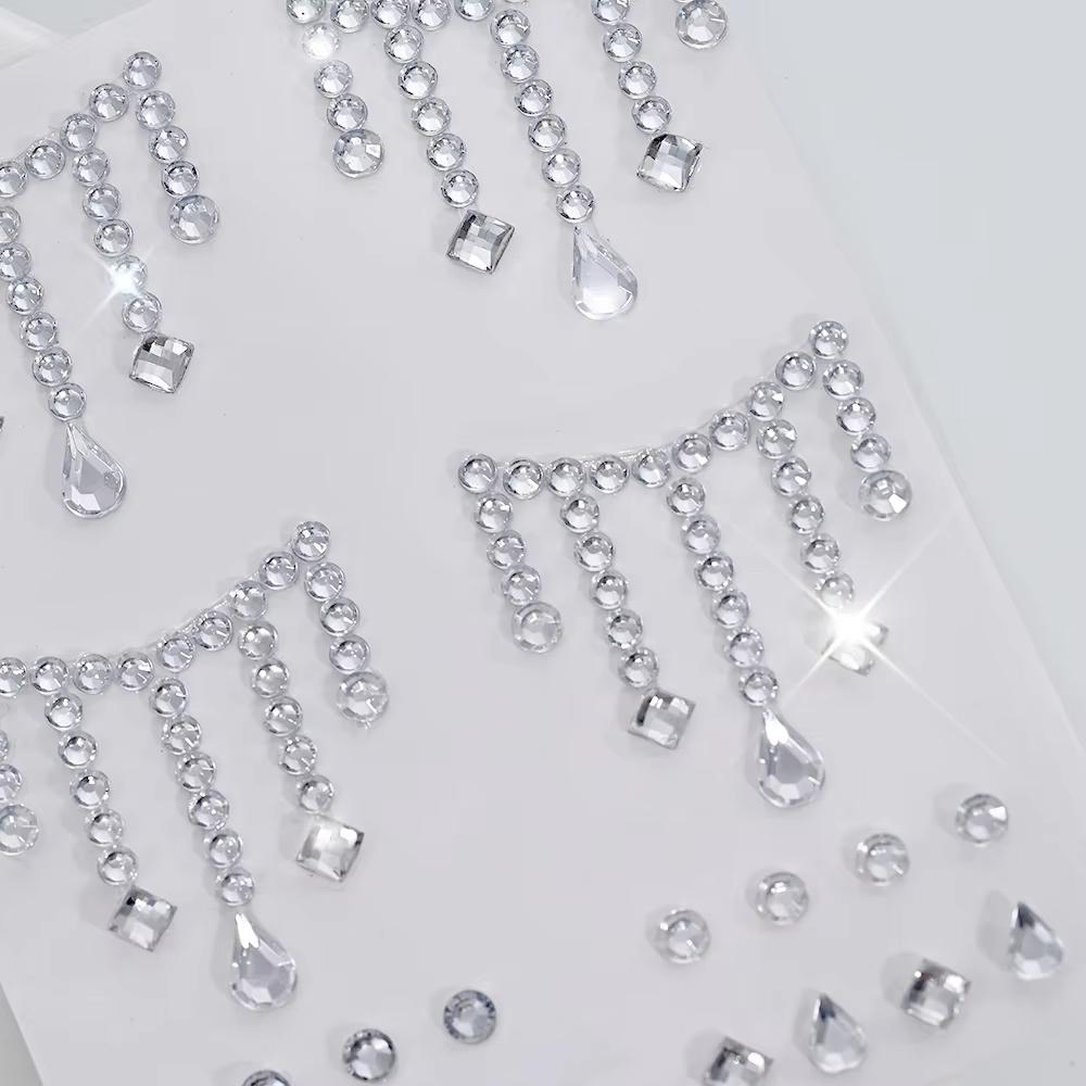 1/5 Sheets Face Jewels Sticker - Body Jewelry Tattoo ulasan dan harga