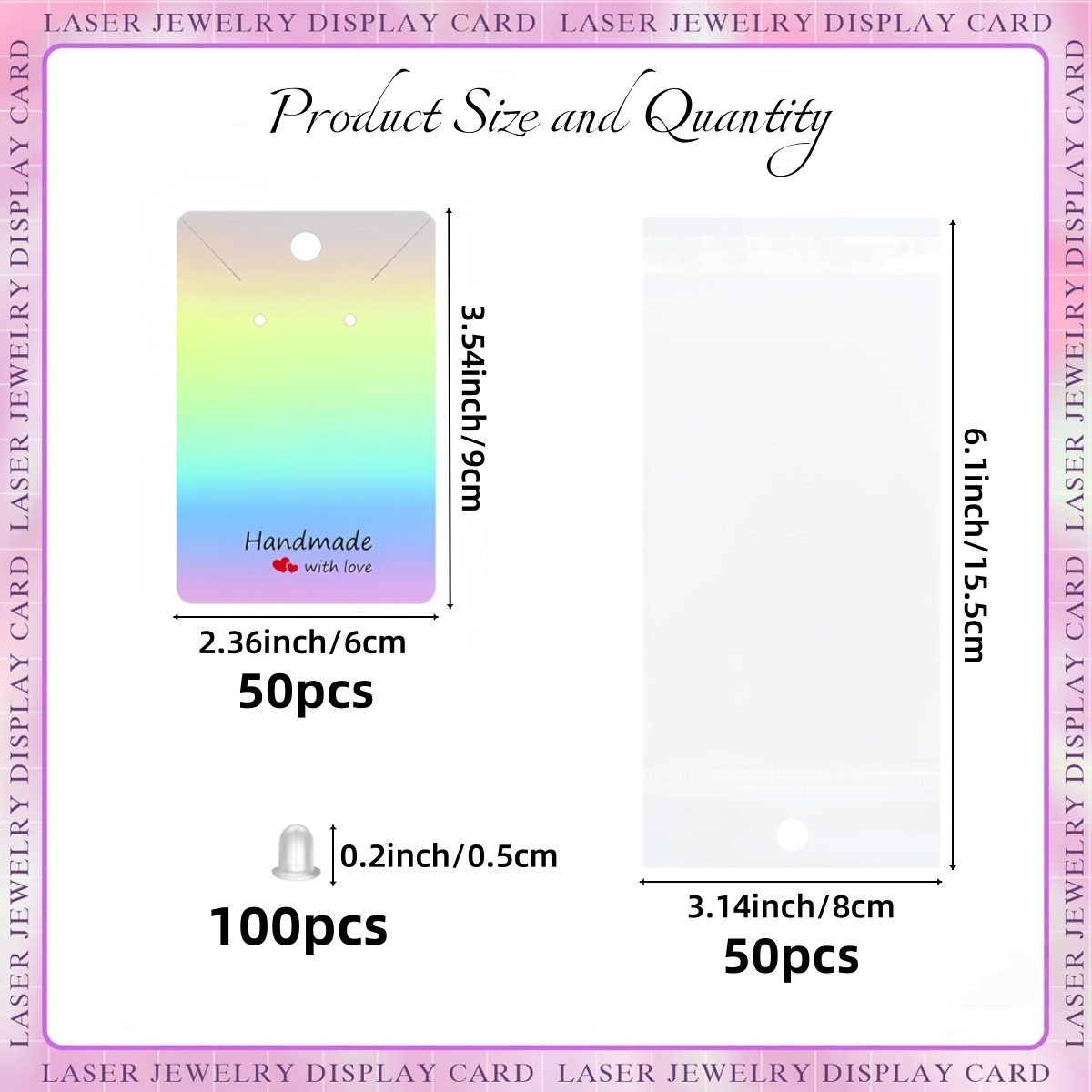 200 Pieces Holographic Earring - Body Jewelry Display ulasan dan harga