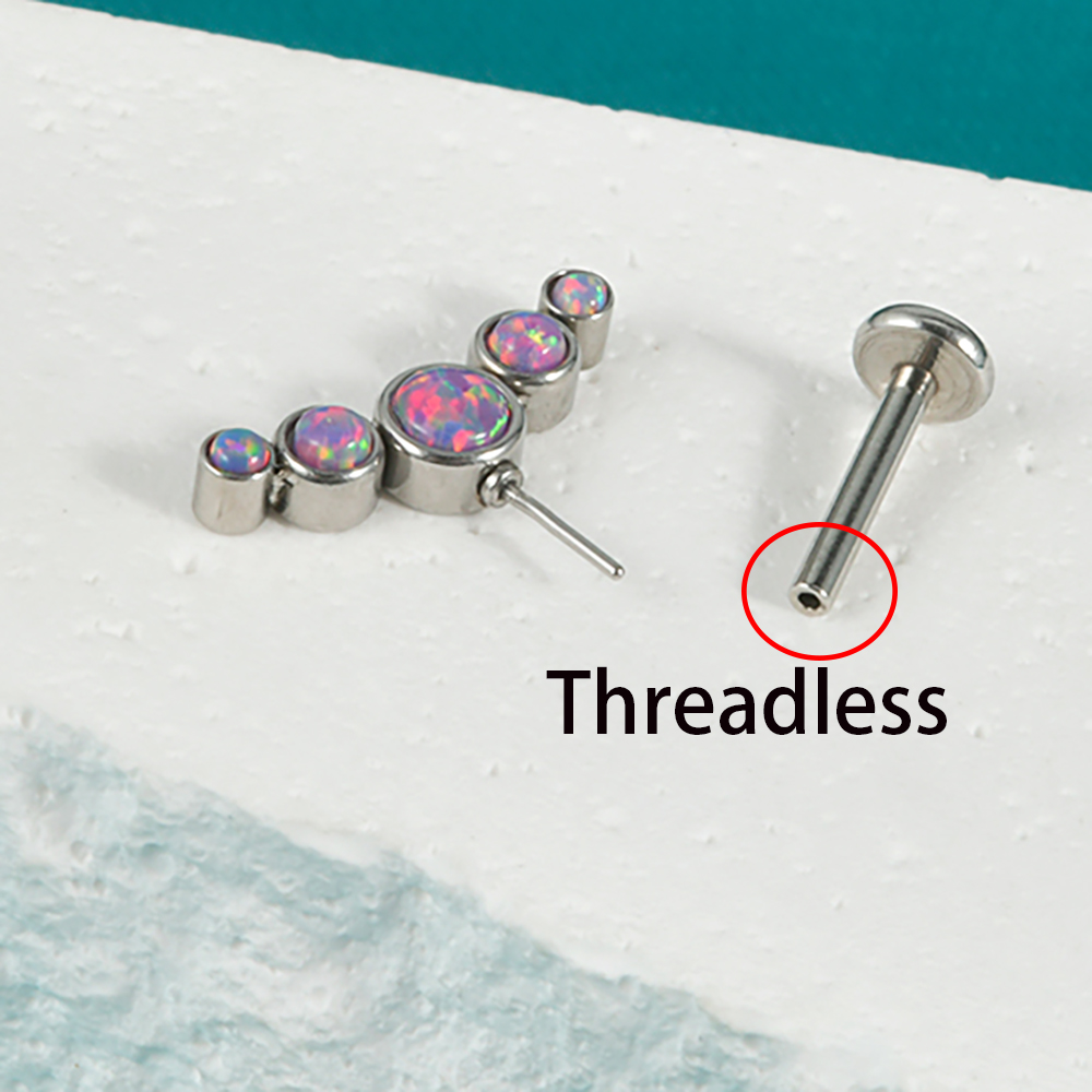 1PC Surgical Steel CZ Gem Opal - Body Jewelry Labret ulasan dan harga