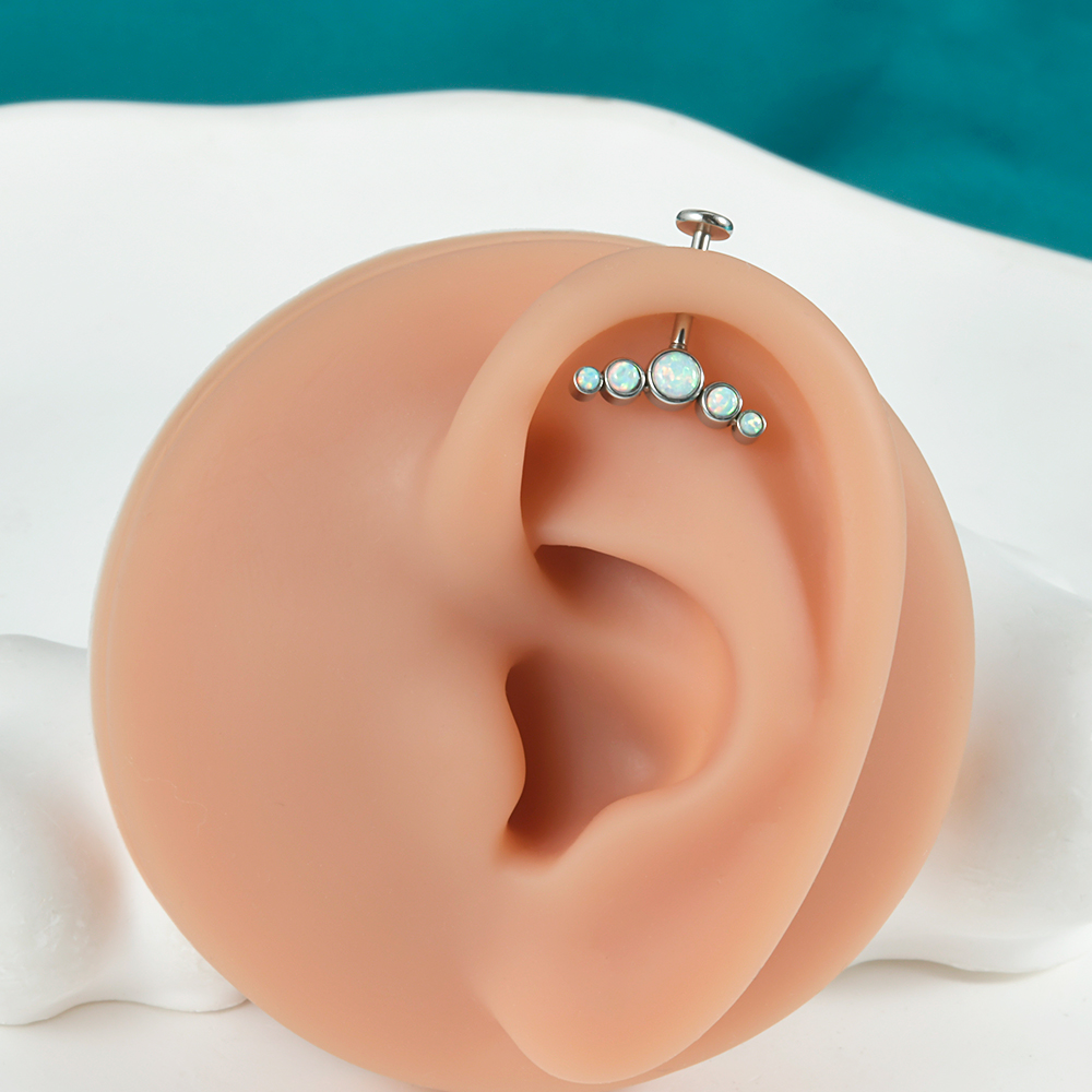 1PC Surgical Steel CZ Gem Opal - Body Jewelry Labret ulasan dan harga