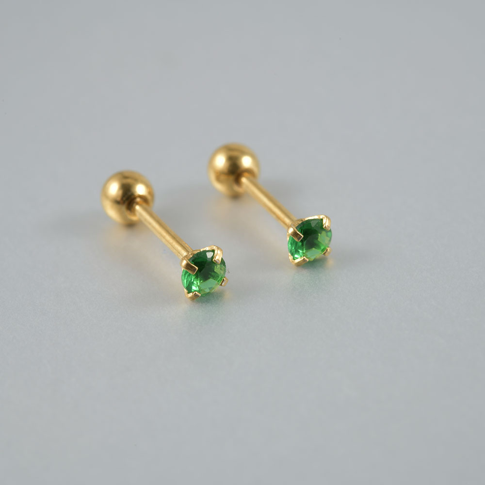 1/2pcs Stainless Steel Green Z - Body Jewelry Cartilage Earrings ulasan dan harga