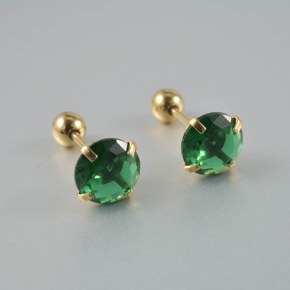 1/2pcs Stainless Steel Green Z - Body Jewelry Cartilage Earrings ulasan dan harga