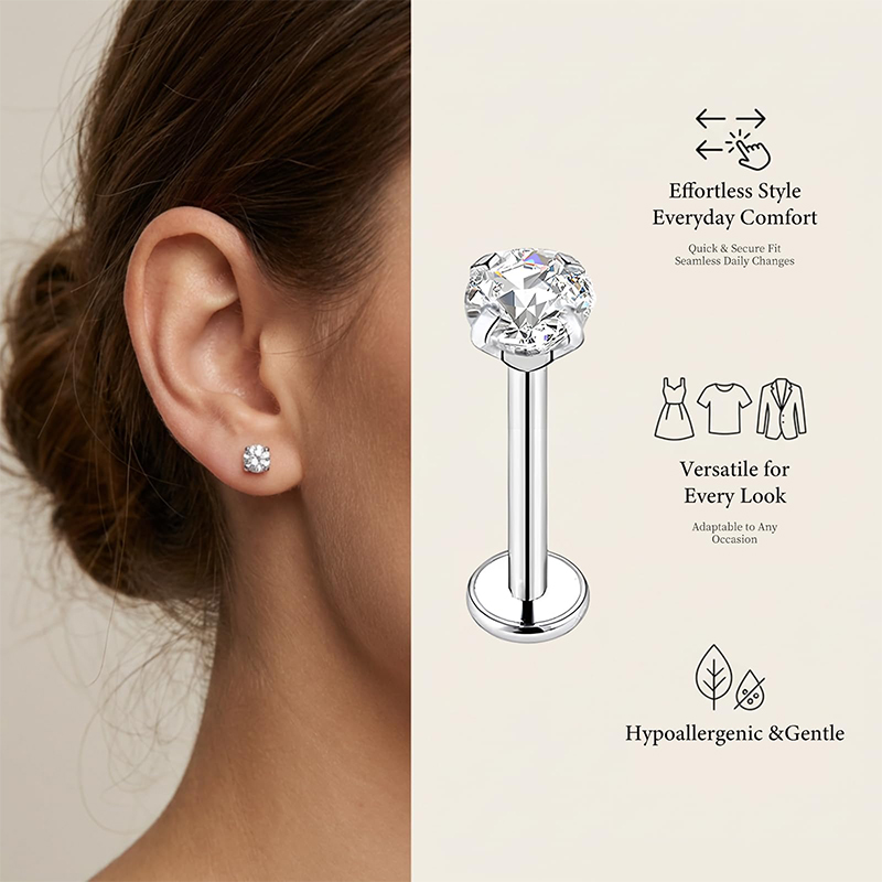 20G/18G/16G Surgical Stainless - Body Jewelry Labret ulasan dan harga